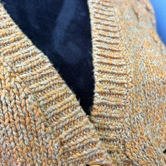 Goodthreads Chunky Cable knit cardigan,V-neck button down,camel marble color - Picture 2 of 12